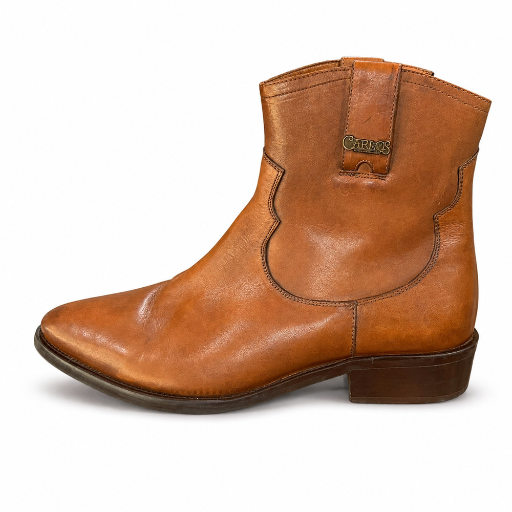 Carlos by Carlos Santana Men's Zappa Leather Cowboy Western Boot Brown Size 11.5